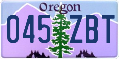 OR license plate 045ZBT