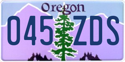 OR license plate 045ZDS