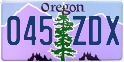 OR license plate 045ZDX