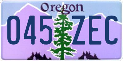 OR license plate 045ZEC