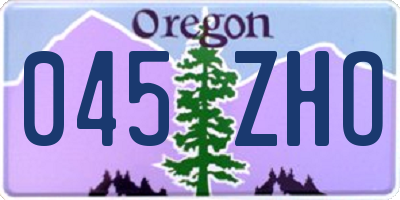 OR license plate 045ZHO