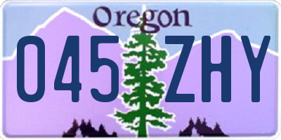 OR license plate 045ZHY