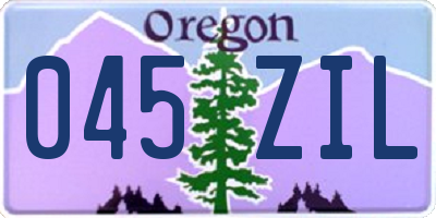 OR license plate 045ZIL