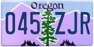 OR license plate 045ZJR