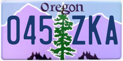 OR license plate 045ZKA