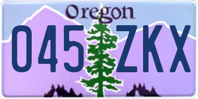 OR license plate 045ZKX