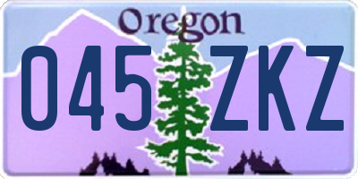OR license plate 045ZKZ