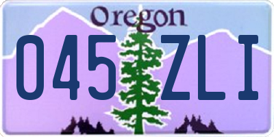 OR license plate 045ZLI