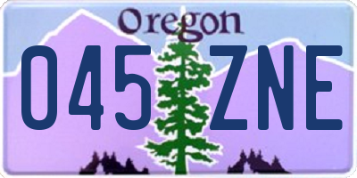 OR license plate 045ZNE