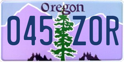 OR license plate 045ZOR