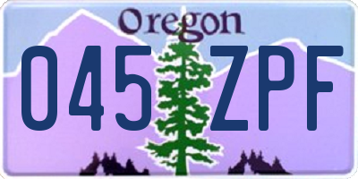 OR license plate 045ZPF
