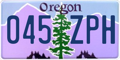 OR license plate 045ZPH