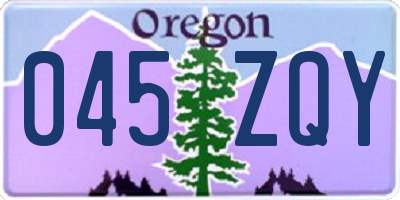 OR license plate 045ZQY