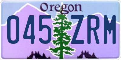 OR license plate 045ZRM