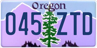 OR license plate 045ZTD