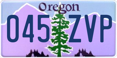 OR license plate 045ZVP