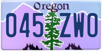 OR license plate 045ZWO