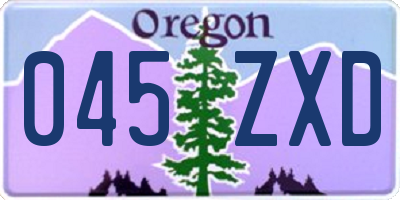 OR license plate 045ZXD