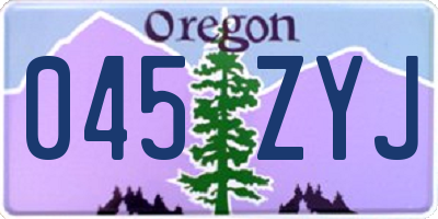 OR license plate 045ZYJ