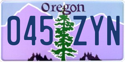 OR license plate 045ZYN