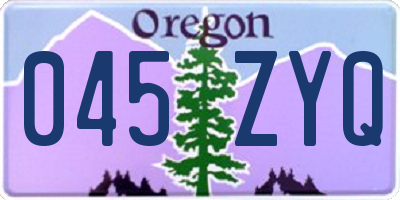 OR license plate 045ZYQ