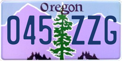 OR license plate 045ZZG