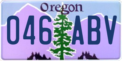 OR license plate 046ABV