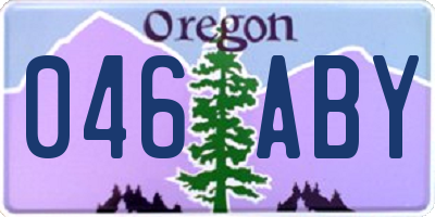 OR license plate 046ABY