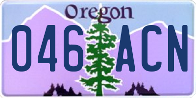 OR license plate 046ACN