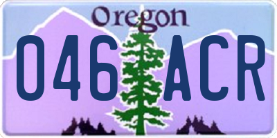 OR license plate 046ACR