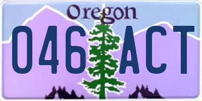 OR license plate 046ACT
