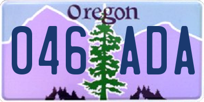 OR license plate 046ADA
