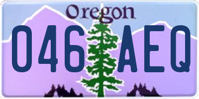 OR license plate 046AEQ