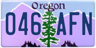 OR license plate 046AFN