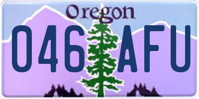 OR license plate 046AFU