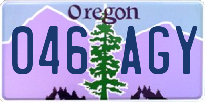 OR license plate 046AGY