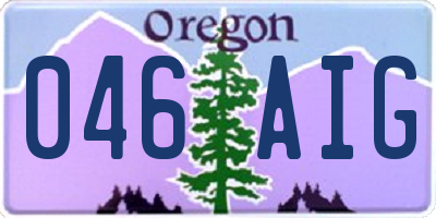 OR license plate 046AIG