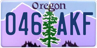 OR license plate 046AKF