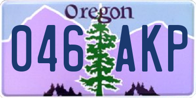 OR license plate 046AKP