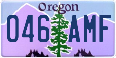 OR license plate 046AMF