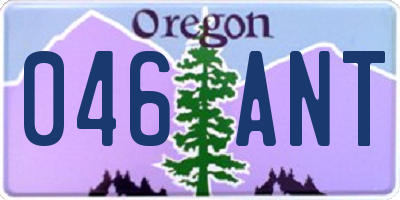 OR license plate 046ANT