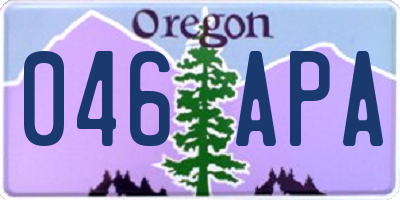 OR license plate 046APA