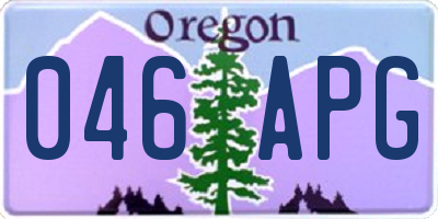 OR license plate 046APG