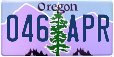 OR license plate 046APR