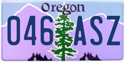 OR license plate 046ASZ