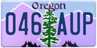 OR license plate 046AUP