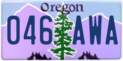 OR license plate 046AWA