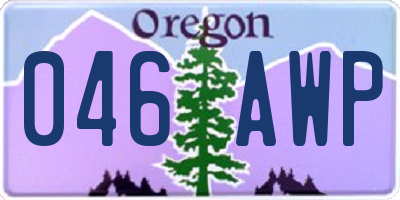 OR license plate 046AWP