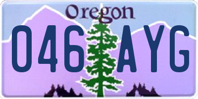 OR license plate 046AYG