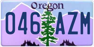 OR license plate 046AZM